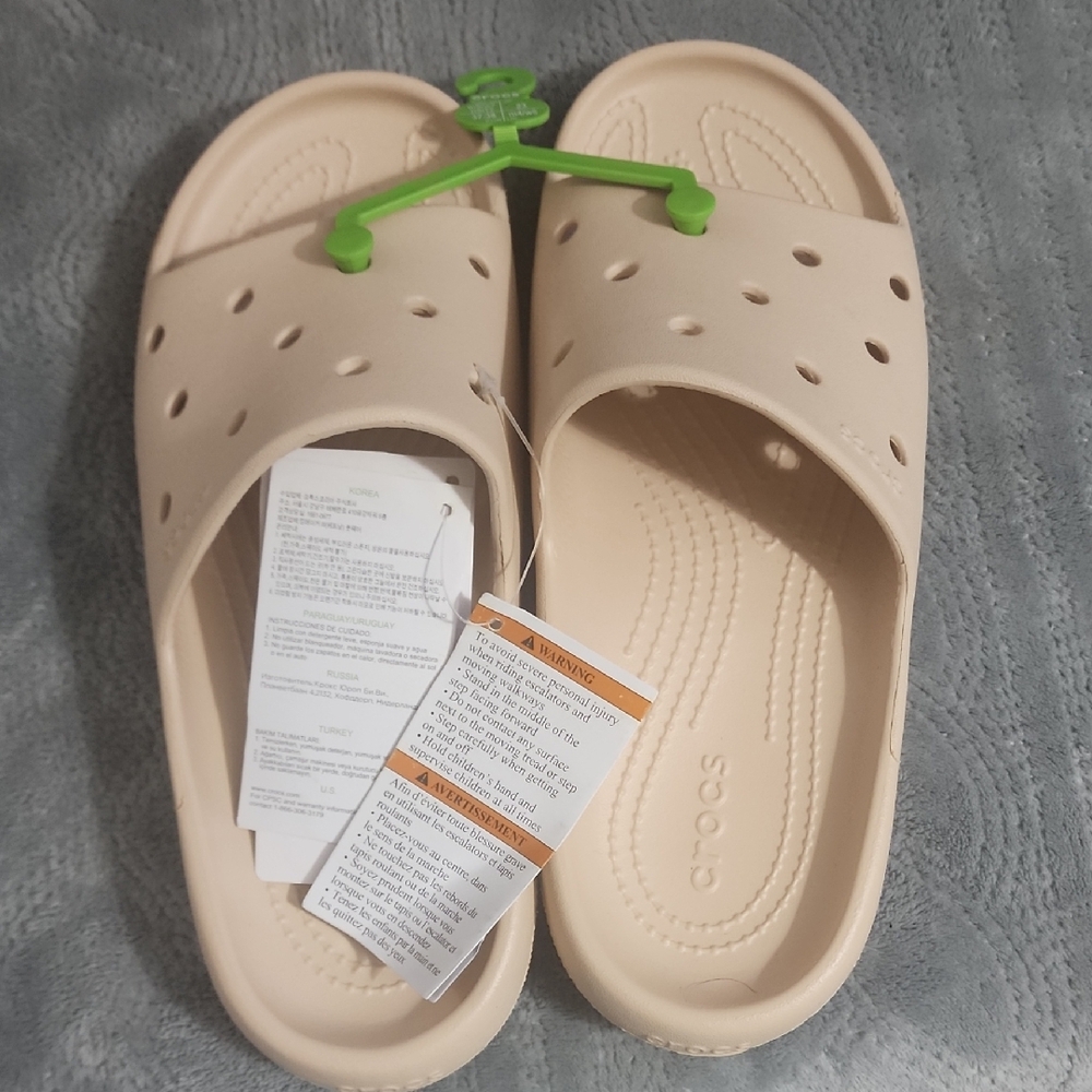 CROCS Men’s Classic Slide Sandal in Light Beige